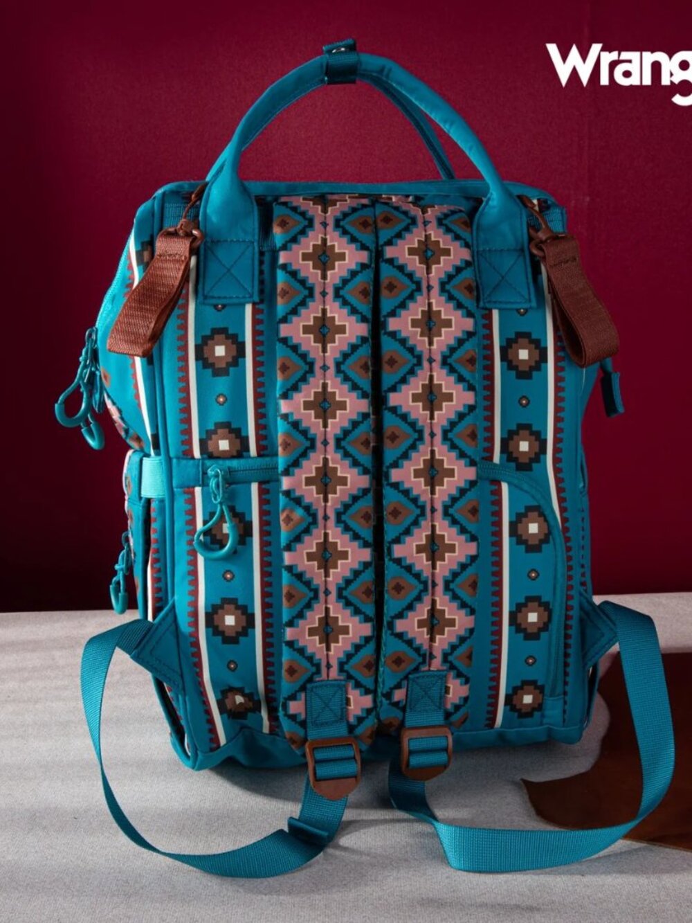 Wrangler Aztec Printed Callie Backpack - Turquoise - Picture 6 of 7
